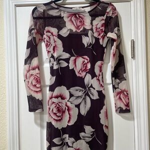 Charlotte Russe Women's Bodycon Pink Floral Dress